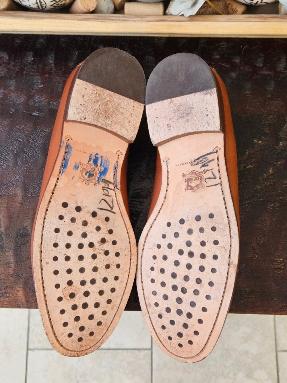 Trask Men's Leather Loafers, Caramel, Sz 11.5 - Picture 7 of 16